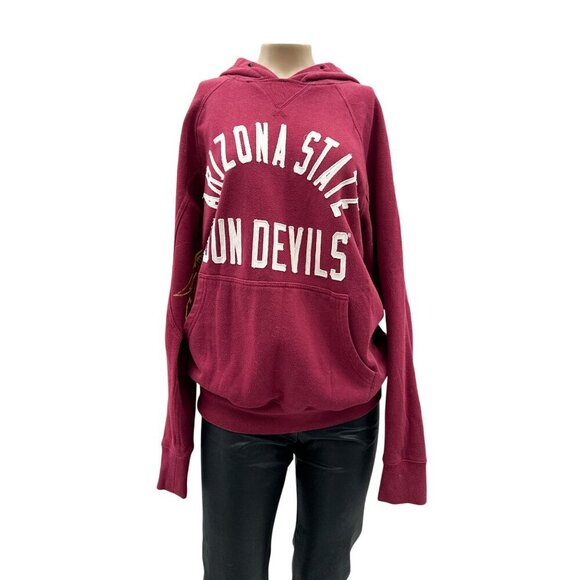 ASU Arizona State Sun Devils Womens Maroon Pullover Hoodie Sweatshirt Pocket S - Picture 1 of 12